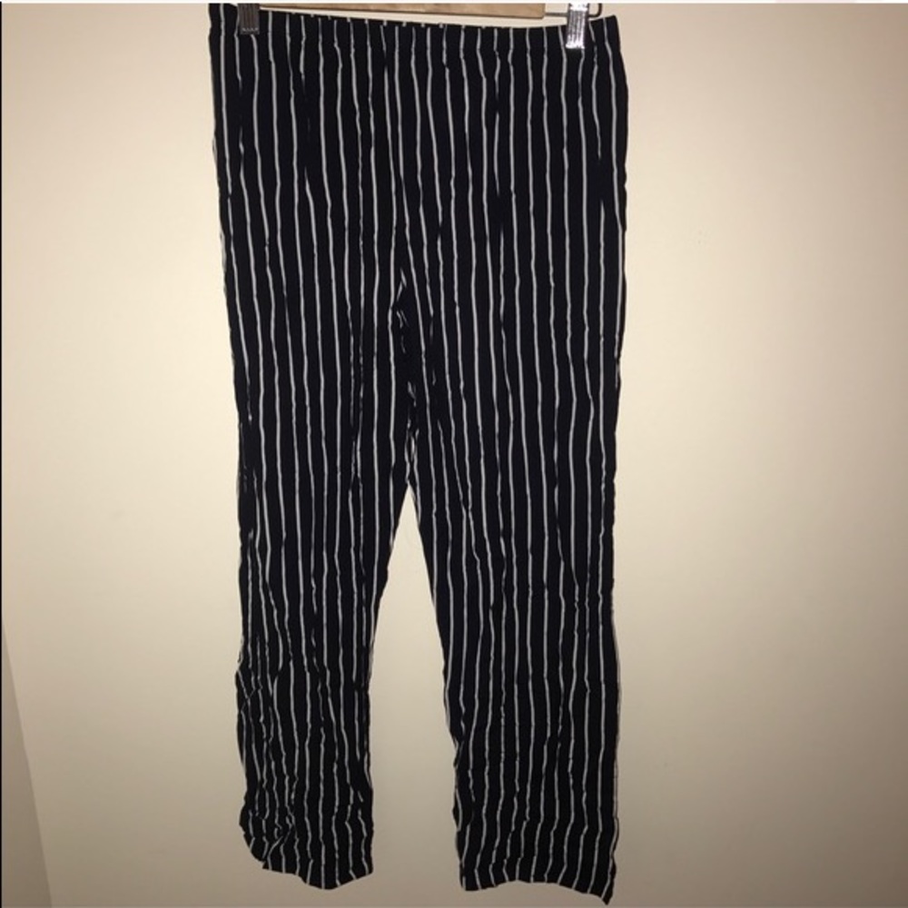 Blue and white stripped brandy pants